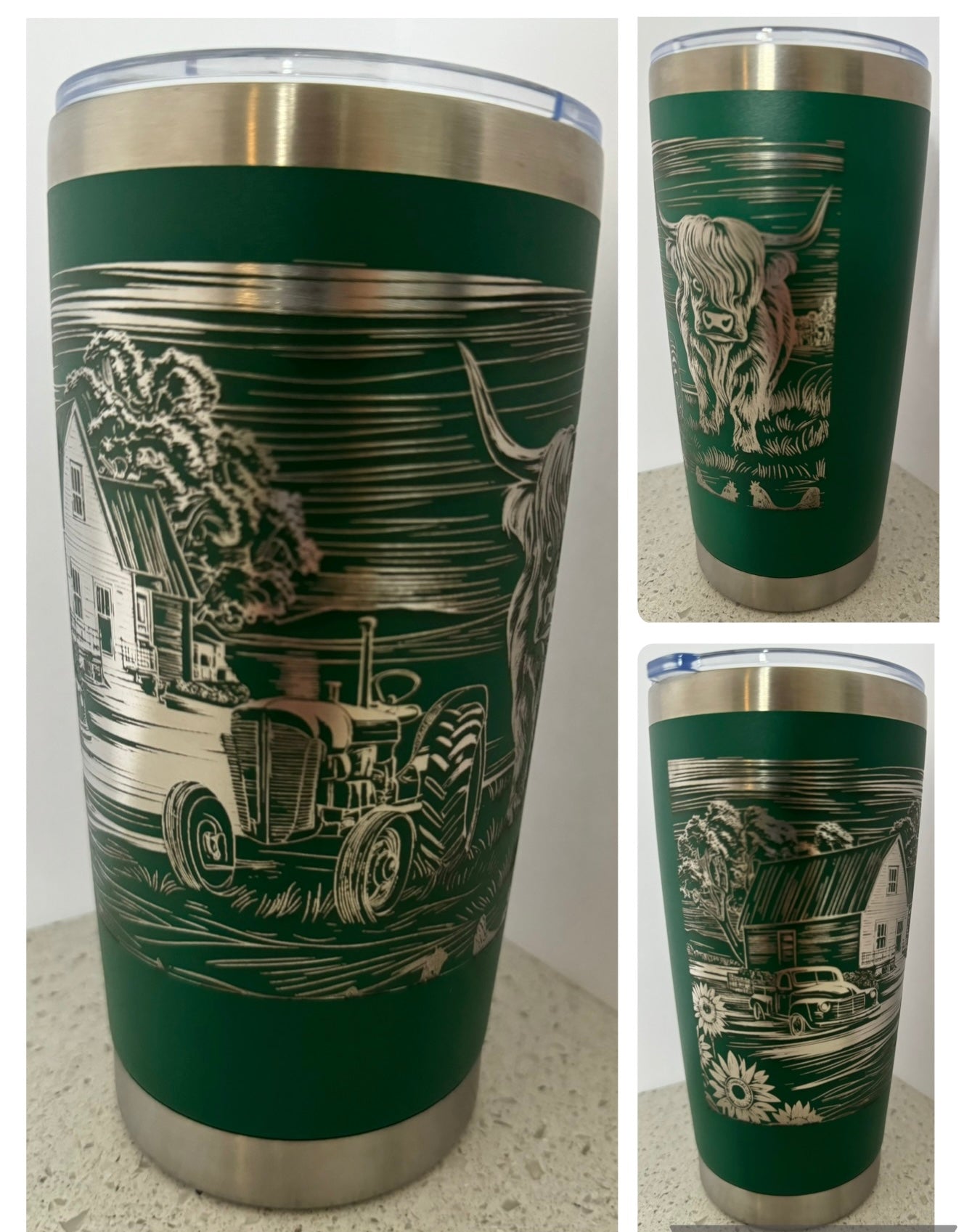 Laser Engraved 20oz Tumblers - Farm Scene